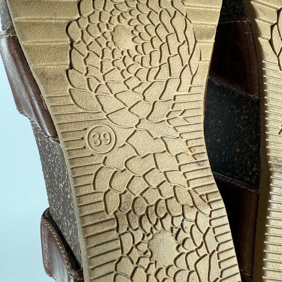 Dansko Savannah Strappy Sandals Women's 8.5 Brown Leather Ankle Strap Wedge - Picture 10 of 10